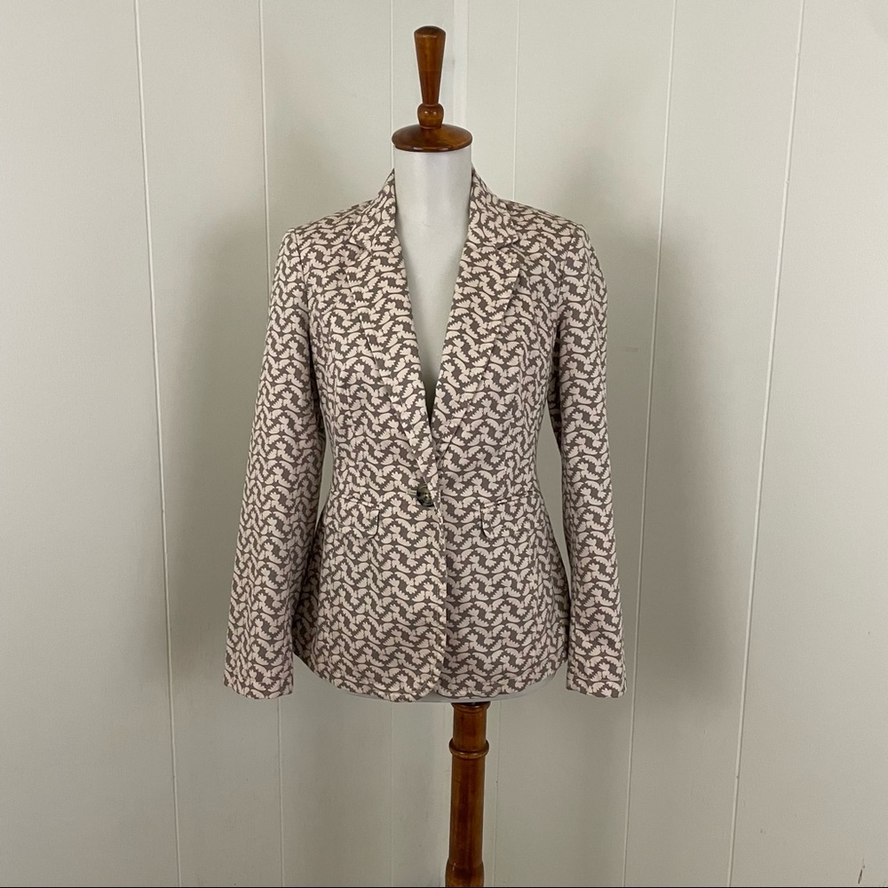Boden Blenheim Bird Print 1 Button Blazer Jacket